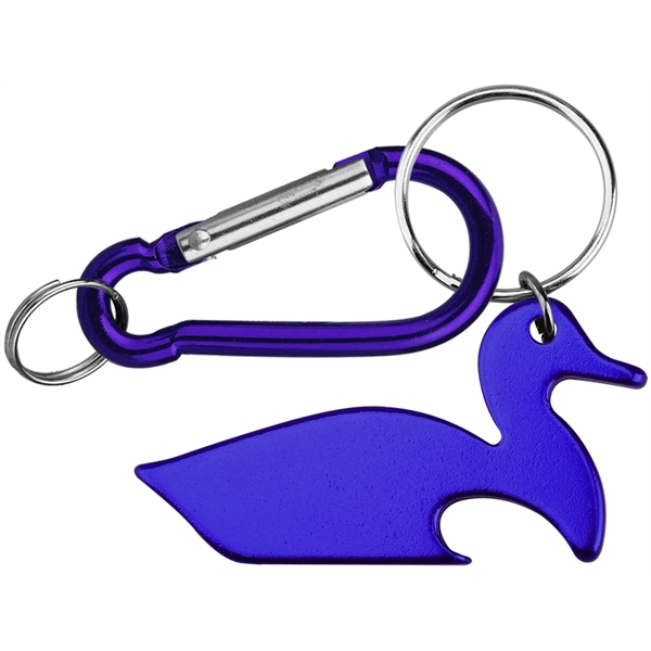 Duck Shape Bottle Opener with Key Chain & Carabiner - Image 2