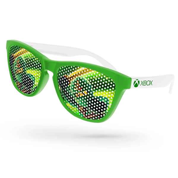 2-Tone Frog Pinhole Sunglasses w/ 1-color imprint - Image 1