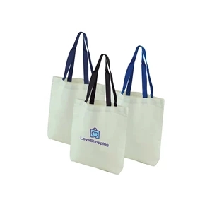 Open Cotton Tote Colored Handles