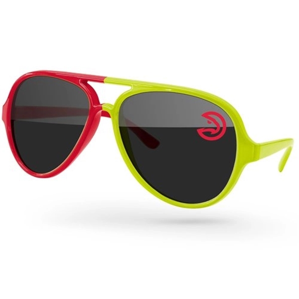 Split-Tone Aviator Sport Sunglasses w/ 1-color imprint - Image 1