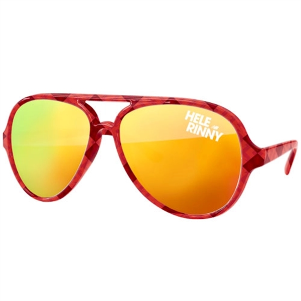 Aviator Sport Mirror Sunglasses w/ full-color sublimation - Image 1
