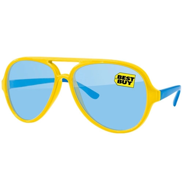 2-Tone Aviator Sport Sunglasses w/ 1-color imprint - Image 1