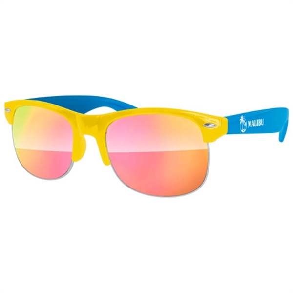 2-Tone Club Sport Mirror Sunglasses w/ 1-color imprint - Image 1