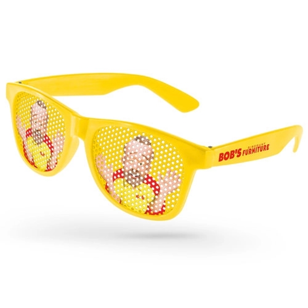 Value Retro Pinhole Sunglasses w/ 1-color imprint - Image 1