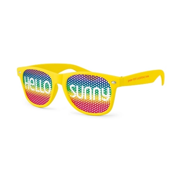 Retro Pinhole Sunglasses w/ 1-color imprint - Image 2