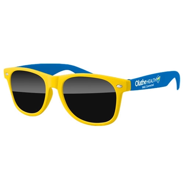 2-Tone Retro Sunglasses w/ full-color imprint - Image 1