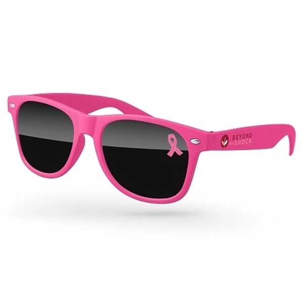 Breast Cancer Awareness Retro Sunglasses w/ 1-color imprints - Image 1