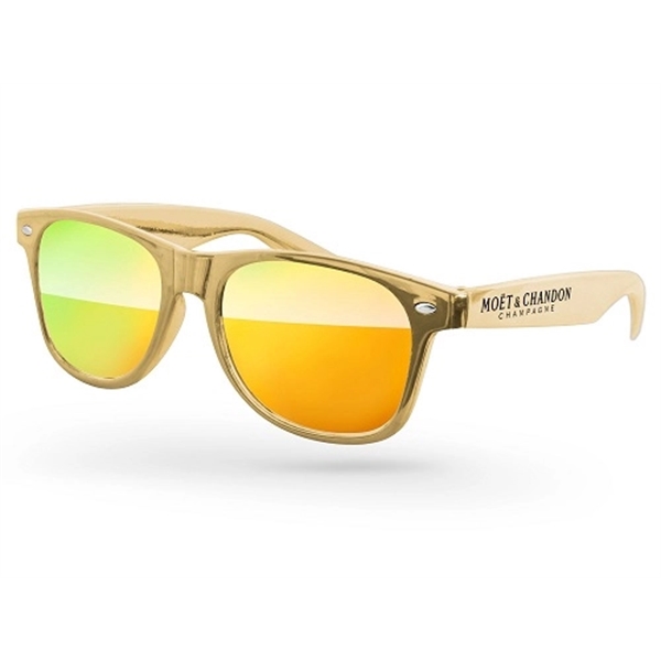 Metallic Retro Mirror Sunglasses w/ 1-color imprint - Image 1