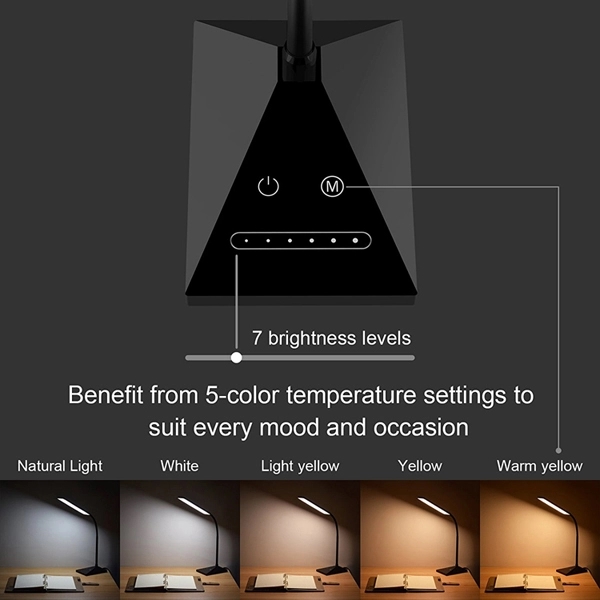LED Dimmable 12W Desktop Lamp with USB Charging Port. - Image 3