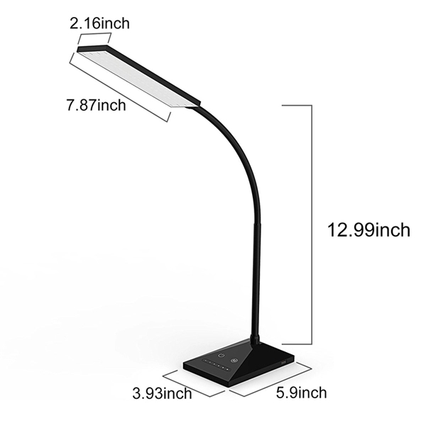LED Dimmable 12W Desktop Lamp with USB Charging Port. - Image 8