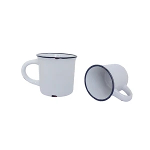 7oz White Ceramic Coffee Mug with Dots Ceramics Milk Cup
