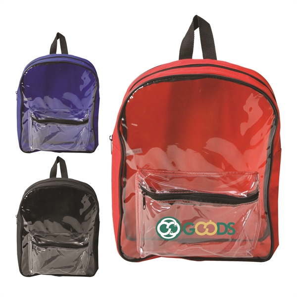 Clear PVC Backpack w/ Colored Back - Image 1