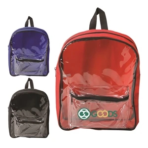 Clear PVC Backpack w/ Colored Back