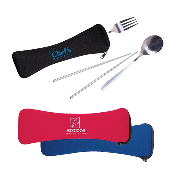 Travel Cutlery Set in Zip Pouch - Image 1