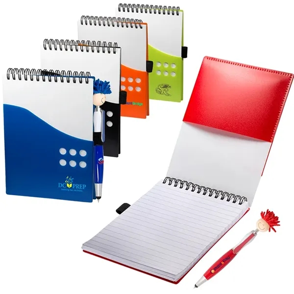 Two-Tone Jotter with MopTopper™ Stylus Pen - Image 1