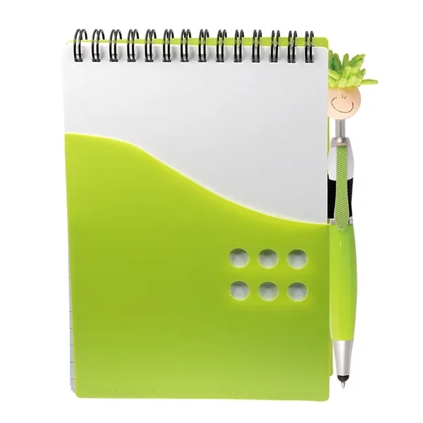 Two-Tone Jotter with MopTopper™ Stylus Pen - Image 6