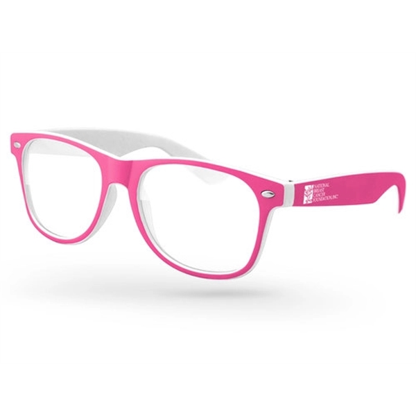 2-Tone Breast Cancer Awareness Retro Sunglasses w/1-color - Image 1