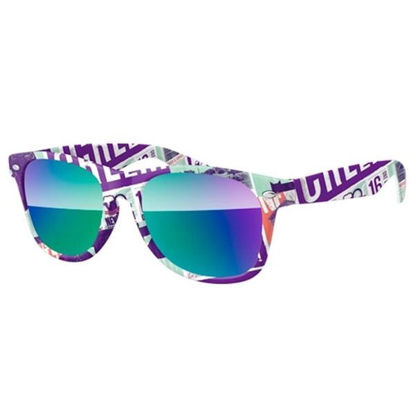 Retro Mirror Sunglasses w/ full-color sublimation - Image 1