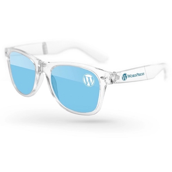 Clear Foldable Retro Sunglasses w/ 1-color imprints - Image 1
