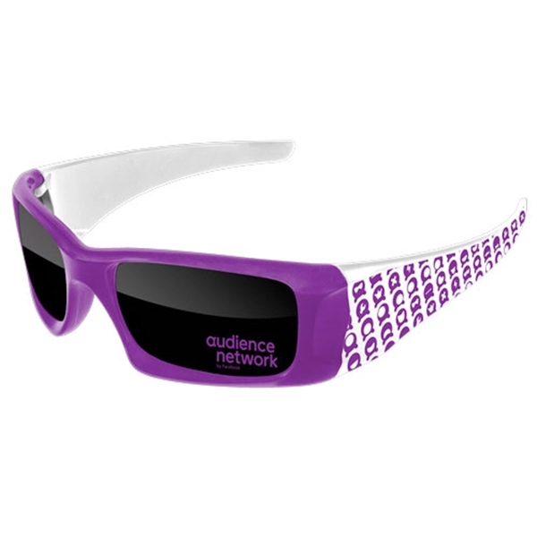 2-Tone Wrap Sunglasses w/ 1-color imprints - Image 1