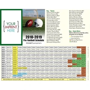 Pro Football Schedule Pocket Pamphlet