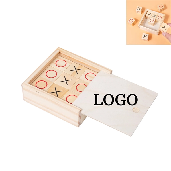 Portable Wooden Tic-Tac-Toe Game