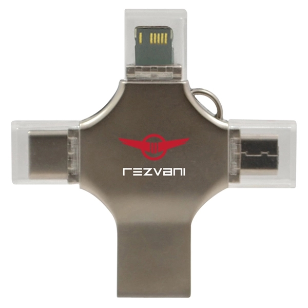 4 in 1 Type C, 8 Pin, Micro USB and USB 3.0 Flash Drive - Image 1
