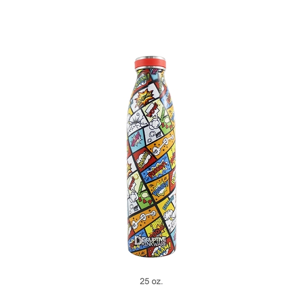 25oz Disruptive Drinkware Thermal Bottle, Comic Design