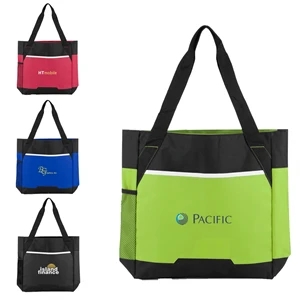 Polyester Two-Tone Open Tote Bag