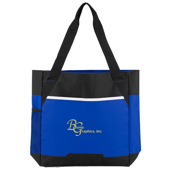 Polyester Two-Tone Open Tote Bag - Image 3