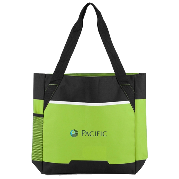 Polyester Two-Tone Open Tote Bag - Image 4