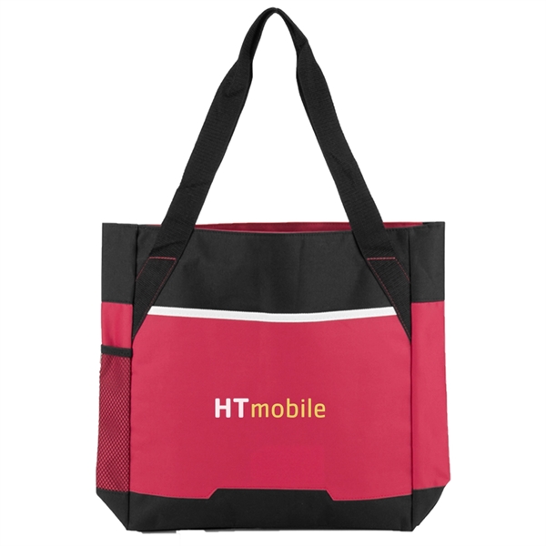 Polyester Two-Tone Open Tote Bag - Image 5