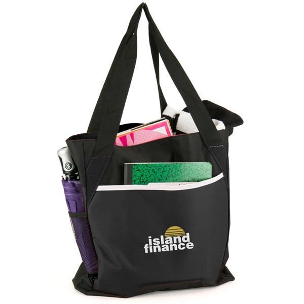 Polyester Two-Tone Open Tote Bag - Image 6