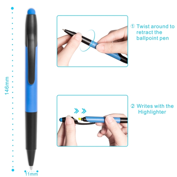 2 In 1 Dual Function Highlighter Ballpoint Pen - Image 2