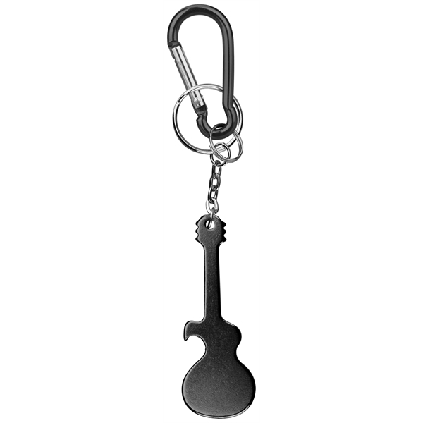 Guitar Shaped Bottle Opener with Key Chain & Carabiner - Image 4