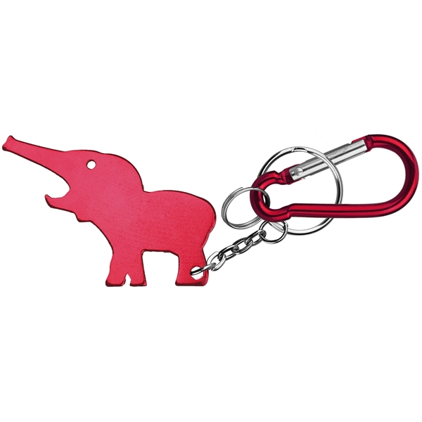 Metal Elephant Shape Bottle Opener with Key Ring & Carabiner - Image 5
