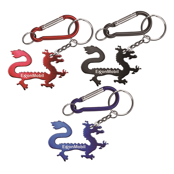 Dragon Shape Bottle Opener with Key Chain & Carabiner - Image 1