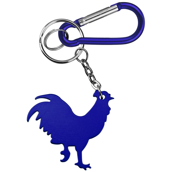 Rooster Shape Bottle Opener with Key Chain & Carabiner - Image 2