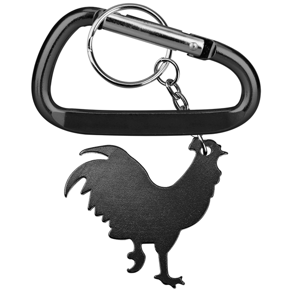 Rooster Shape Bottle Opener with Key Chain & Carabiner - Image 4