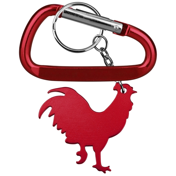 Rooster Shape Bottle Opener with Key Chain & Carabiner - Image 5