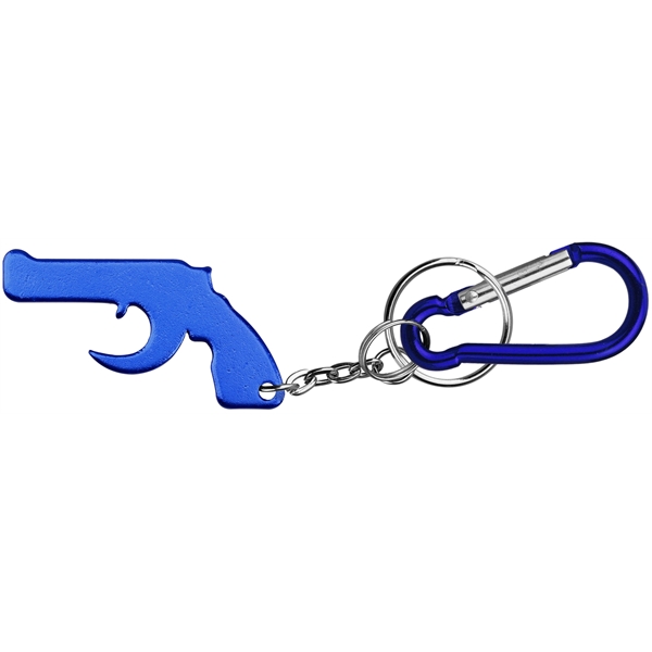 Gun Shape Bottle Opener Key Chain & Carabineer - Image 2