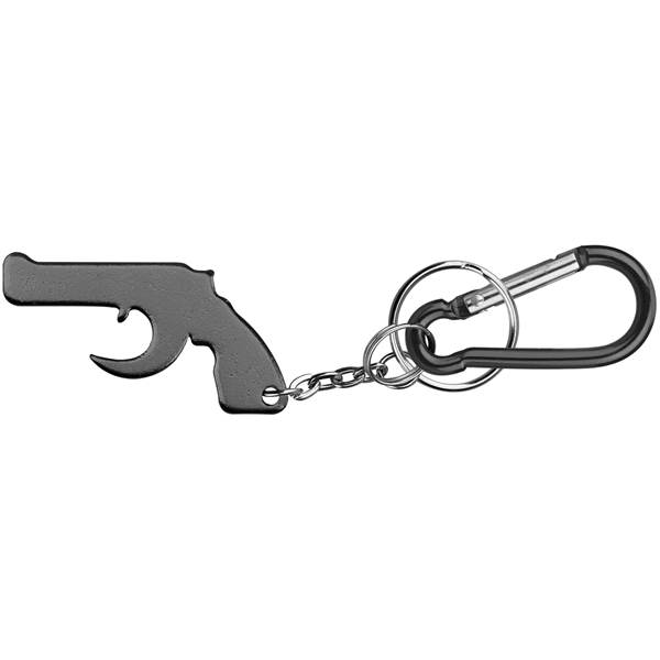 Gun Shape Bottle Opener Key Chain & Carabineer - Image 4