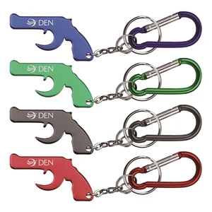 Gun Shape Bottle Opener Key Chain & Carabineer