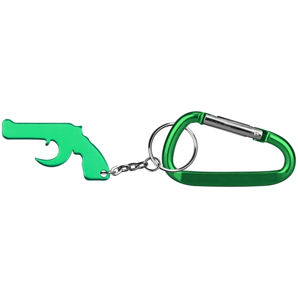 Gun Shape Bottle Opener Key Chain & Carabineer - Image 3