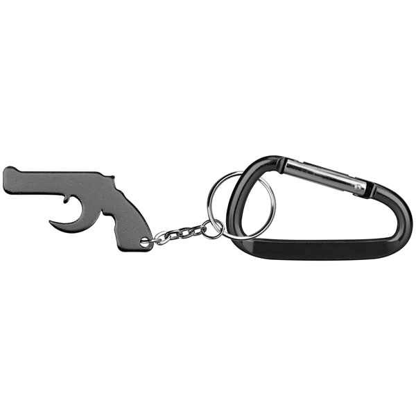 Gun Shape Bottle Opener Key Chain & Carabineer - Image 4