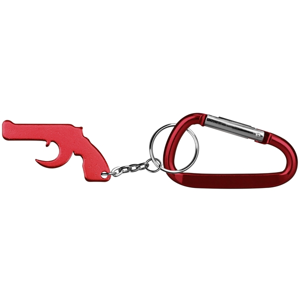 Gun Shape Bottle Opener Key Chain & Carabineer - Image 5