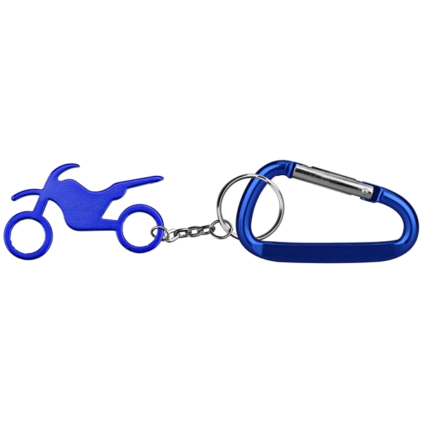 Motorbike Shape Bottle Opener Key Chain & Carabineer - Image 2