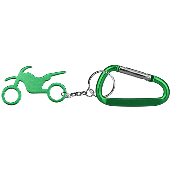 Motorbike Shape Bottle Opener Key Chain & Carabineer - Image 3