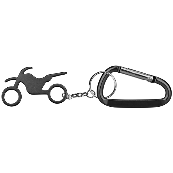 Motorbike Shape Bottle Opener Key Chain & Carabineer - Image 4