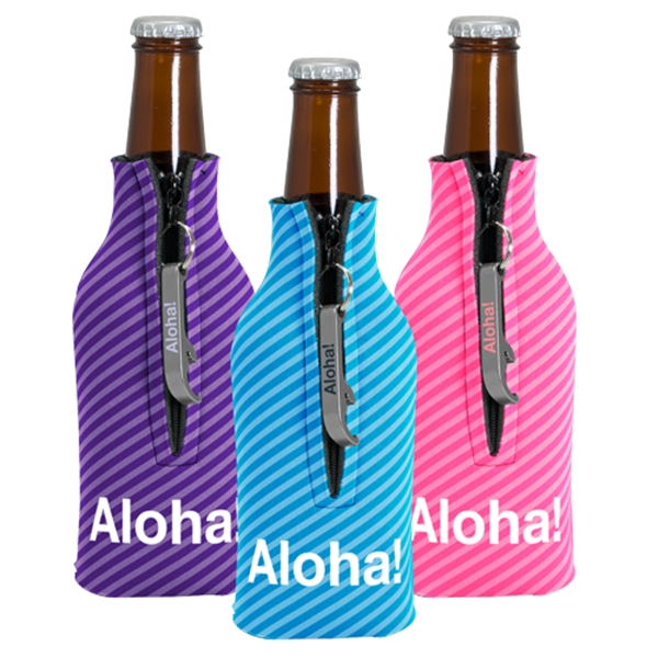 Zippered Bottle Coolie™ With Bottle Opener - Image 1